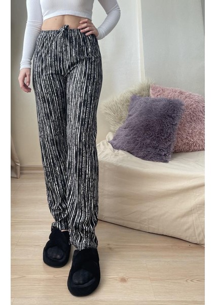 Kadın Kadife Pijama Altı Eşofman Pamuklu