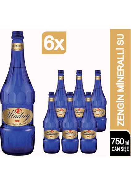 Premium Doğal Mineralli Su 6 x 750 ml