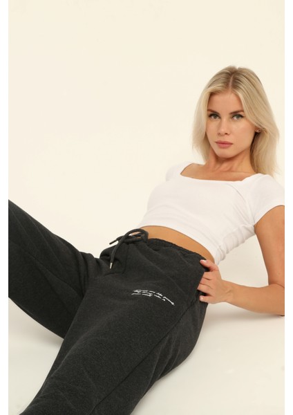 Yüksek Bel Kordonlu Jogger Eşofman Altı