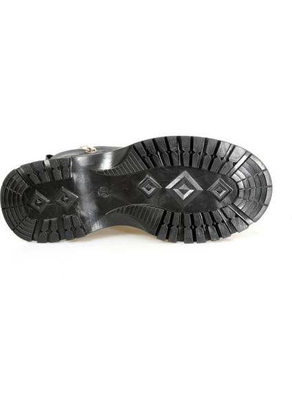 Siyah Kalın Taban Cilt Fermuar lı Bayan Bot indirimleri