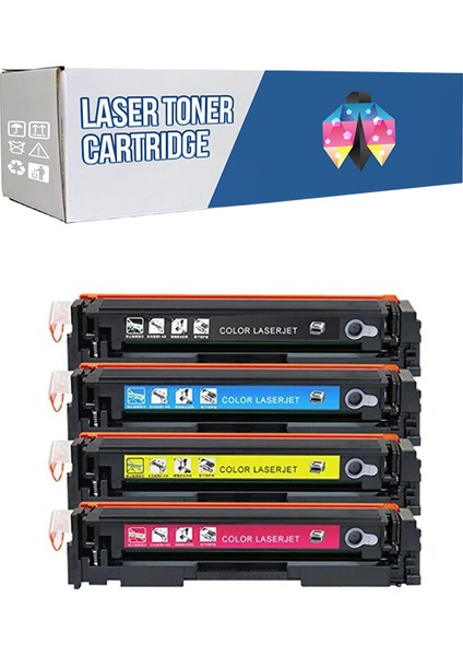 Canon CRG-055H I-Sensys LBP-662CDW Cmyk 1 Set Çipsiz Muadil Toner