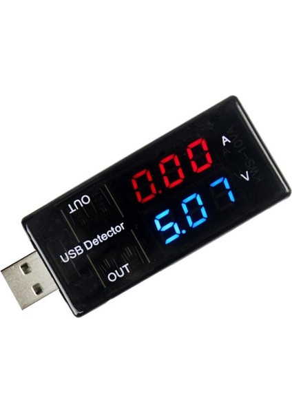 USB Akım Gerilim Test Cihazı Volt Amper Ölçer Çift USB Çıkışlı