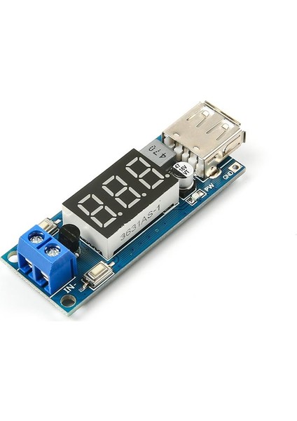 DC 4.5-40V to 5V 2A USB Şarj Dönüştürücü - Voltmetre Modülü