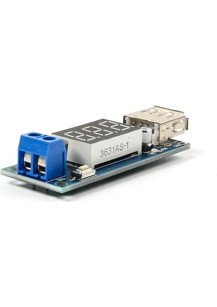 DC 4.5-40V to 5V 2A USB Şarj Dönüştürücü - Voltmetre Modülü