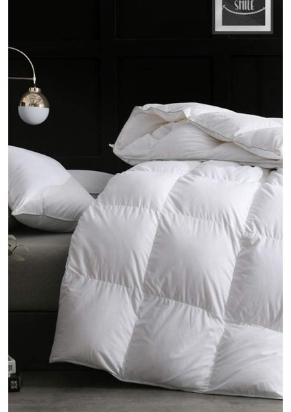Silikon Yorgan Tek Kişilik 155X215 cm Beyaz Düz Sade Yumuşak Dolgulu Microfiber Kışlık Yorgan