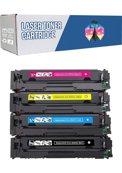 Hp 415A-W2030A Laserjet Pro Mfp M454DN Cmyk 1 Set Çipsiz Muadil Toner