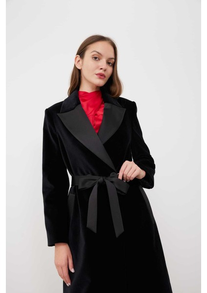 Saten Yakalı Kadife Ceket Siyah K2416022_001 modelleri