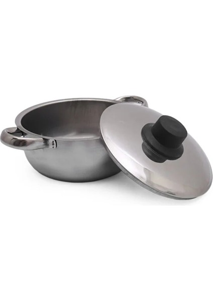 Paslanmaz Çelik Tencere Kalın Parlak Metal Hammade No.2
