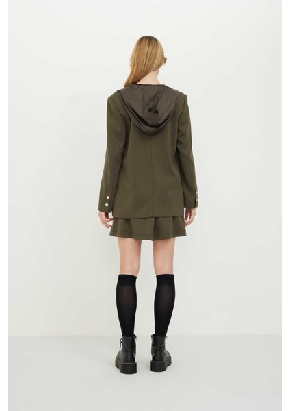 Kapüşonlu Örme Ceket Haki K2426002_023 fiyatları