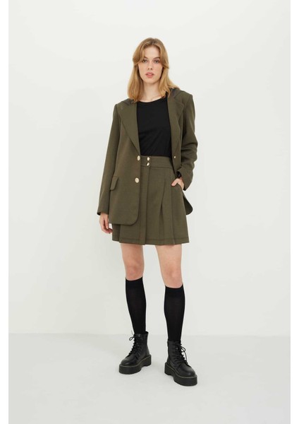 Kapüşonlu Örme Ceket Haki K2426002_023 fırsatları