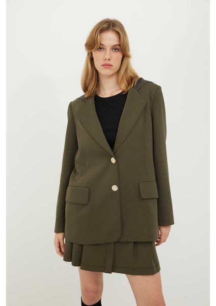 Kapüşonlu Örme Ceket Haki K2426002_023 indirimleri