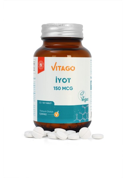 Premium İyot 150 mcg İçeren Tablet Takviye Edici Gıda 120'li