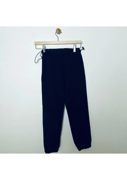 Kız Çocuk Pantolon Siyah Dokuma Lastikli Bel Siyah 11-12 Yaş