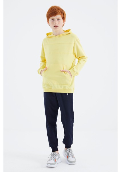 Sarı Kapüşonlu Basic Erkek Çocuk Sweatshirt - 11181 fiyatları