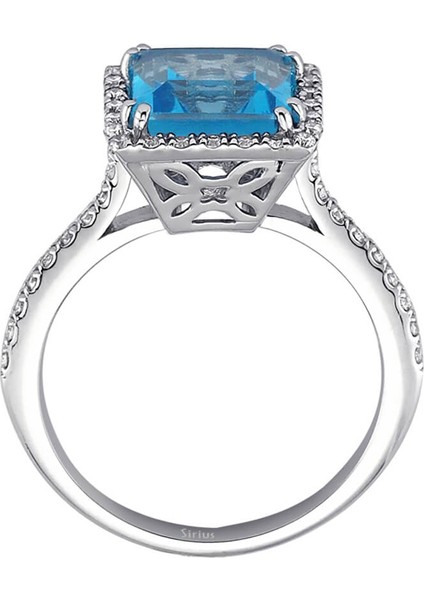 Pırlanta ve Prenses Kesim Mavi Topaz Taşlı Yüzük 0404R0320 modelleri