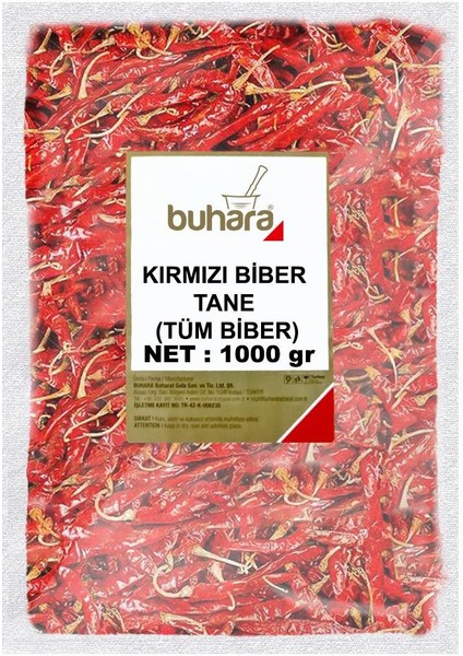 Kırmızı Biber Tane (Tüm Biber) 1000 gr