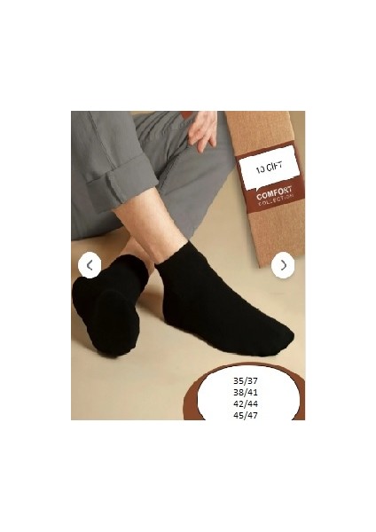 10 LU Ekonomik Düz Patik Çorap 35/37 BEDEN, RENK: SİYAH