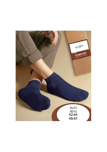 10 LU Ekonomik Düz Patik Çorap 35/37 BEDEN, RENK: SİYAH