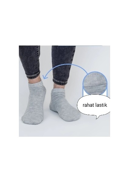 10 LU Ekonomik Düz Patik Çorap 35/37 BEDEN, RENK: SİYAH