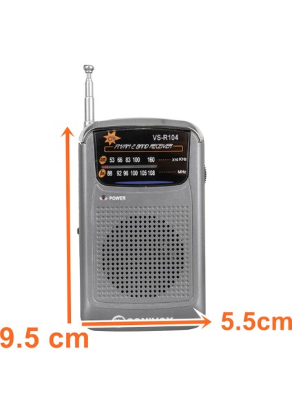Sonivox VS-R104 Pilli Portatif Mini Radyo Cep Radyo Kullanımı Kolay Radyo Analog Fm-Am Kulaklık Hediyeli !