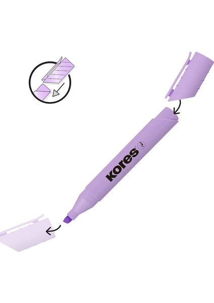 Fosforlu Kalem - Pastel Mor