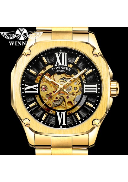 WR818402 Kutusu ile Kazanan Otomatik Mekanik Erkek Kol Saati Askeri Ordu Spor Erkek Saat Üst Marka Lüks Altın Moda Adam Izle 8184 (Yurt Dışından) fiyatları