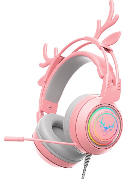 Geyik Kedi Kulak Oyun Kulaklığı Pc Bilgisayar Oyun Kulaklığı Mikrofon ile Gürültü Engelleme Kablolu USB 3.5mm Fiş Ps4/xbox One (Yurt Dışından)