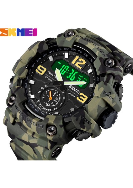 Yeşil Camouflage Skmeı Su Geçirmez Aydınlık Spor Kronograf Izle Erkek Ordu Kamuflaj Özel Kuvvetler Japon Hareketi Elektronik Saat 1637 (Yurt Dışından) fiyatları