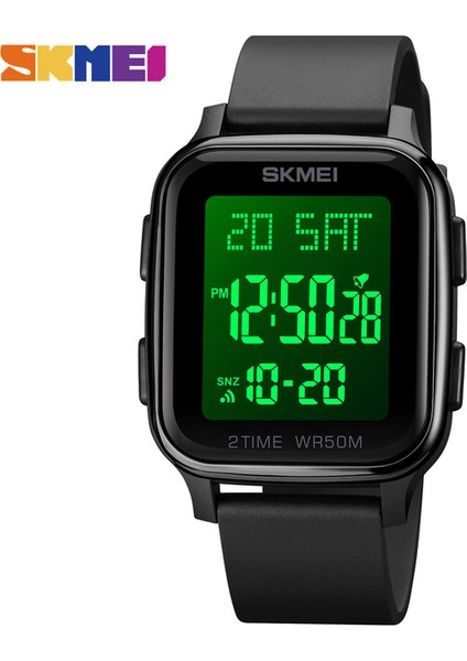 Siyah Skmeı Moda LED Işık Dijital Saat Erkek 5bar Su Geçirmez Takvim Geri Sayım Elektronik Kol Saatleri Saat Reloj Hombre 1858 (Yurt Dışından)