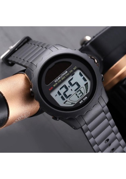 Camo Gri Skmeı Moda Erkek Saatler Güneş Kaynağı Dijital Saat Su Geçirmez Kronometre Chrono Erkek Öğrenci Montre Için Dijital Kol Saatleri (Yurt Dışından) fiyatları