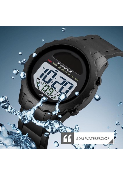 Camo Gri Skmeı Moda Erkek Saatler Güneş Kaynağı Dijital Saat Su Geçirmez Kronometre Chrono Erkek Öğrenci Montre Için Dijital Kol Saatleri (Yurt Dışından) indirimleri