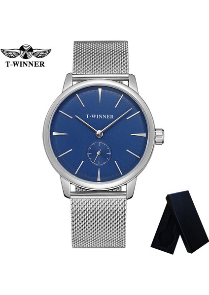 WR816506 Kutu ile Kazanan Moda Mekanik Erkek Kol Saati Askeri Spor Erkek Saat Üst Marka Lüks Mavi Paslanmaz Çelik Adam Izle 8165 (Yurt Dışından)