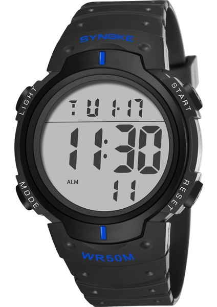 Gri Synoke 9668 Erkek Spor Saatler Chronos Geri Sayım Erkek Saati Su Geçirmez LED Dijital Saat Adam Elektronik Saat Relogio Masculino (Yurt Dışından)