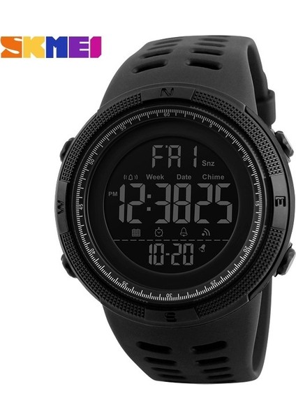 Tüm Siyah Skmeı Marka Kol Saati Erkekler Spor Saatler Moda Chronos Geri Sayım Su Geçirmez LED Dijital Saat Adam Askeri Relogio Masculino (Yurt Dışından)