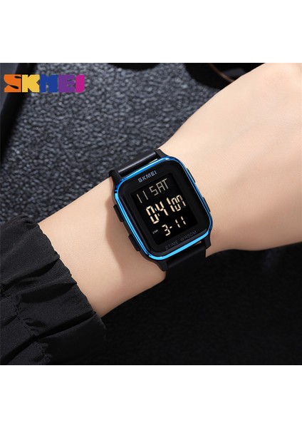 Siyah Skmeı Moda LED Işık Dijital Saat Erkek 5bar Su Geçirmez Takvim Geri Sayım Elektronik Kol Saatleri Saat Reloj Hombre 1858 (Yurt Dışından) fırsatları