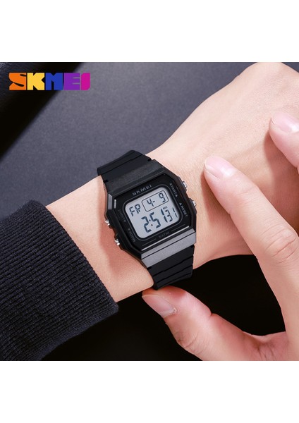 Açık Yeşil Skmeı Açık Spor Izle Erkekler Saatler Moda Basit Saatler Kadın Takvim Pu Kayış 5bar Su Geçirmez Dijital Saat Reloj Hombre (Yurt Dışından) fırsatları