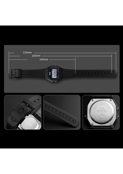 Siyah Altın Skmeı Marka Erkek Dijital Saat Chronograph Spor Elektronik Bilezik 50 M Su Geçirmez Erkek Kol Saati Çalar Saat Erkek Saatler (Yurt Dışından) indirimleri
