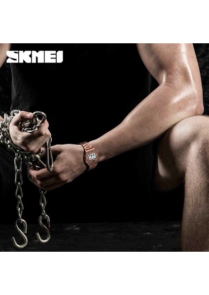 Gül Altın Saatler Erkekler Su Geçirmez Geri Sayım Dijital LED Saatler Açık Askeri Kol Saatleri Saat Erkekler Relogio Masculino Skmeı 2018 (Yurt Dışından) indirimleri