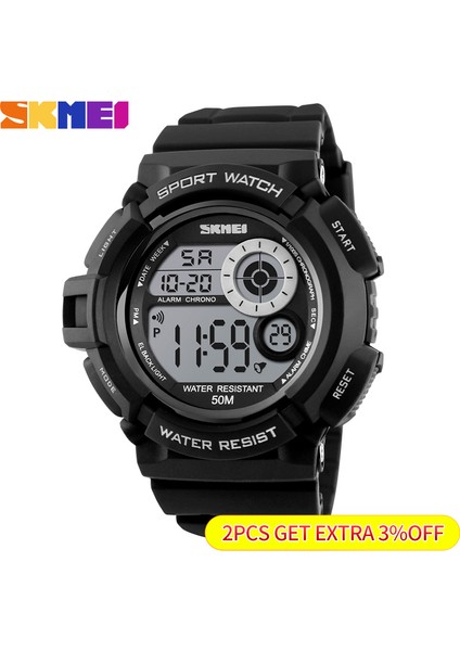 Turuncu Skmeı Açık Spor Izle Erkekler Basit Renkli LED Ekran Saatler Su Geçirmez Darbeye Dayanıklı Dijital Saat Reloj Hombre 1222 (Yurt Dışından)