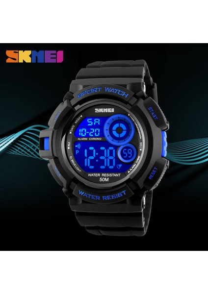 Turuncu Skmeı Açık Spor Izle Erkekler Basit Renkli LED Ekran Saatler Su Geçirmez Darbeye Dayanıklı Dijital Saat Reloj Hombre 1222 (Yurt Dışından)