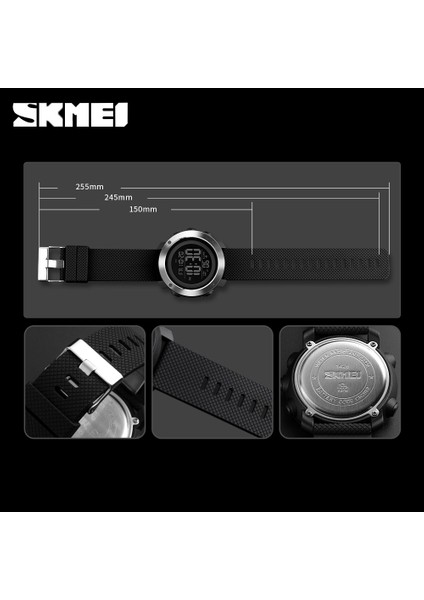 Siyah 2 Kutu ile Skmeı Spor Izle Erkekler Lüks Marka 5bar Su Geçirmez Saatler Montre Erkekler Çalar Saat Moda Dijital Saat Relogio Masculino 1426 (Yurt Dışından)