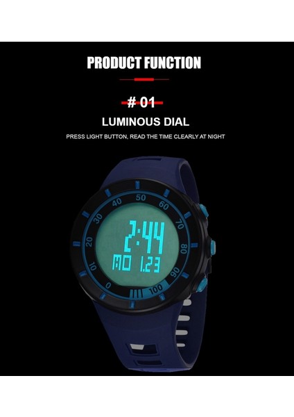 1812-BEYAZ Dijital Erkek Saatler Açık Spor Su Geçirmez Elektronik LED Erkek Kol Saati Mavi Silikon Moda Askeri Saat Reloj Masculino (Yurt Dışından) indirimleri