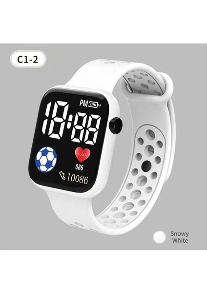 Beyaz Moda LED Erkek Elektronik Saat Çok Fonksiyonlu Açık Gençlik Öğrenci El Saati Kadın Koşu Spor Dijital Maliyet Kol Saati (Yurt Dışından)