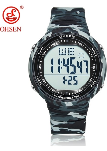 1812-CAM Siyah Dijital Erkek Saatler Açık Hava Spor Su Geçirmez Elektronik LED Erkek Kol Saati Mavi Silikon Moda Askeri Saat Reloj Masculino (Yurt Dışından)