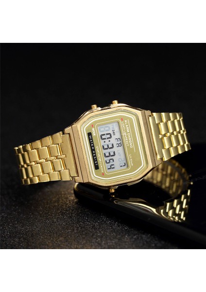 493 Yeşil Erkekler Izle Moda LED Dijital Saatler Adam Spor Askeri Kol Saatleri Vintage Paslanmaz Çelik Bileklik Elektronik Saat Reloj (Yurt Dışından)