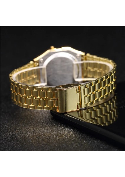 493 Yeşil Erkekler Izle Moda LED Dijital Saatler Adam Spor Askeri Kol Saatleri Vintage Paslanmaz Çelik Bileklik Elektronik Saat Reloj (Yurt Dışından)