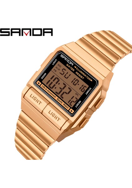 8113 Gümüş Sanda Askeri Erkek Saatler 50 M Su Geçirmez Izle Çalar Saat LED Dijital Kol Saati Paslanmaz Çelik Alaşım Bilek Relogio Masculino (Yurt Dışından) fiyatları