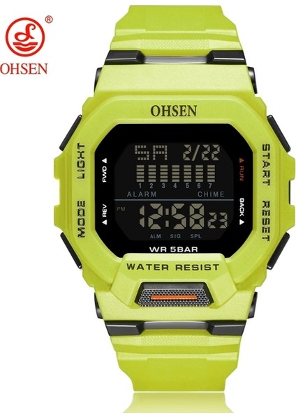 Yeşil Siyah Moda Dijital Erkek Izle Relogio Masculino Kırmızı Su Geçirmez Açık Spor Silikon Izle Ordu Elektronik Kol Saati Reloj Hombre (Yurt Dışından)