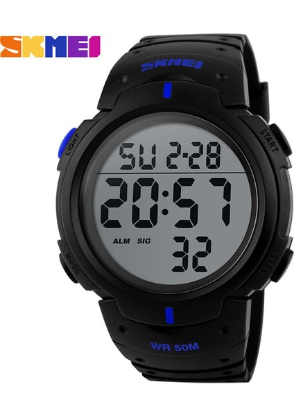 Mavi Skmeı Spor Erkek Dijital Saatler Moda Su Geçirmez Çok Fonksiyonlu Zamanlama Dijital 50 M 2 Zaman Kronometre Çalar Saat Reloj Hombre (Yurt Dışından)