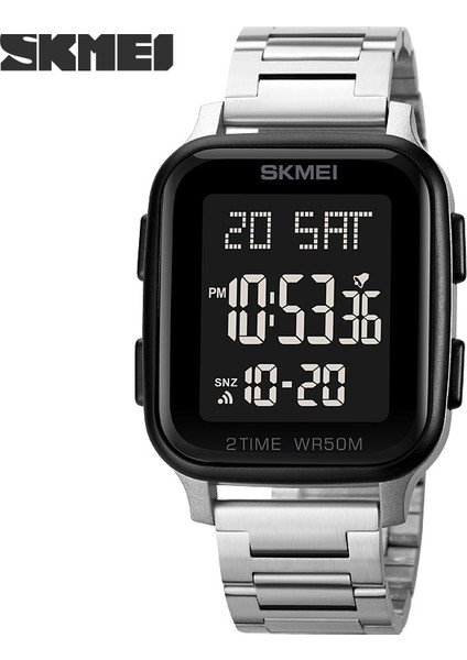 Gümüş Erkek Saatler Su Geçirmez Spor Dijital LED Izle Alarm Chrono Elektronik Saat Adam Öğrenci Kol Saati Skmeı Relogio Masculino (Yurt Dışından) modelleri